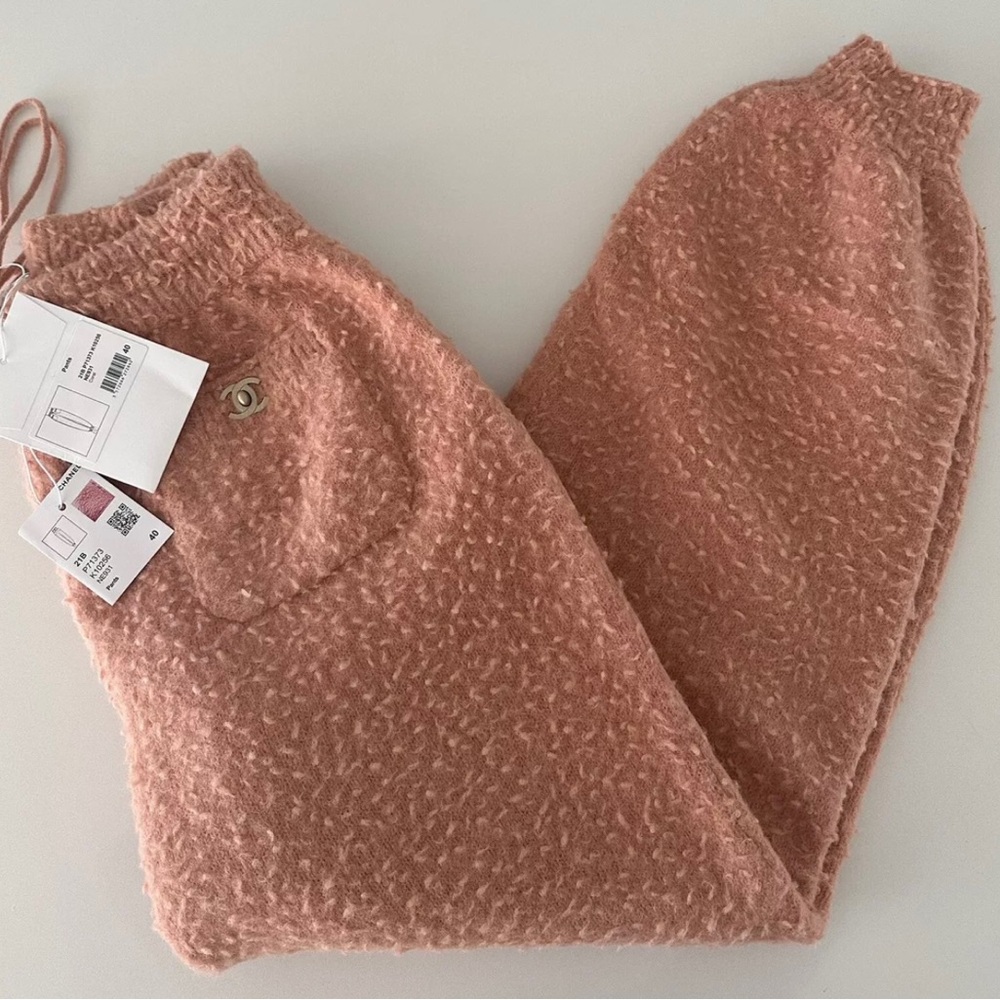 Chanel 21B ALPAGA sweatpants lounge Pink 40 Nwt receipt